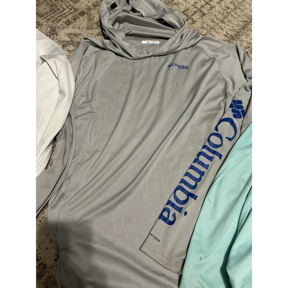 Columbia Boys Xl (18-20) Long Sleeve Fishing Shirts Lot Of 3